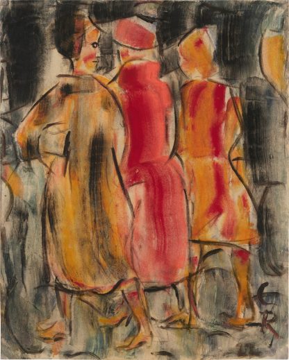 Drei Frauen auf der Straße by Christian Rohlfs