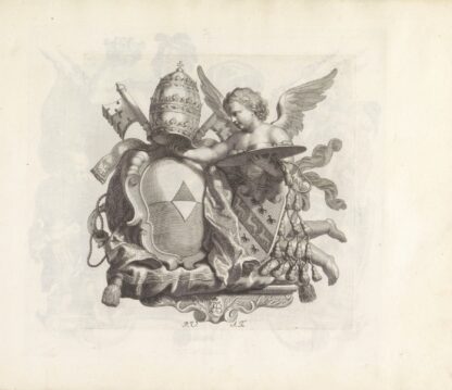 Engel met twee wapenschilden by Robert van Audenaerde