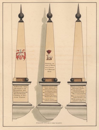 Epitaph to Richard Candish from Hornsey Church by Daniel Lysons