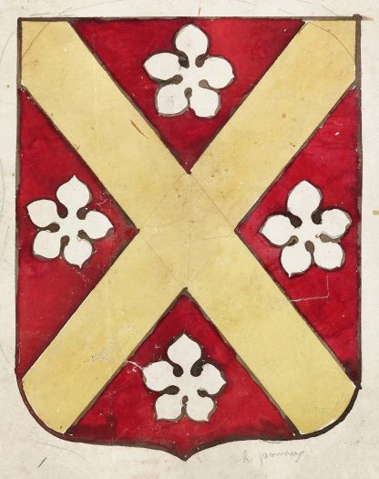 Etude pour un vitrail à motif héraldique ; écusson by Prosper Lafaye
