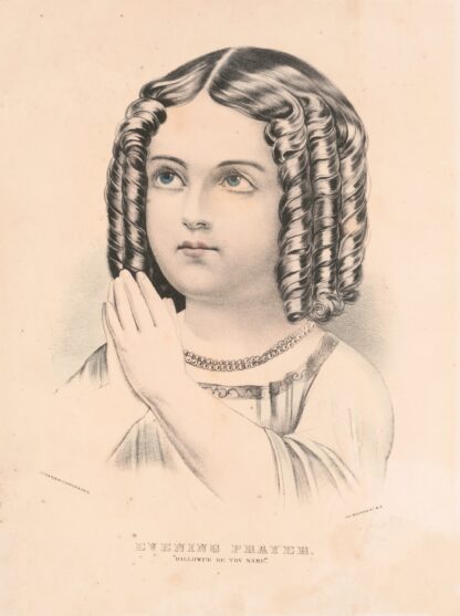 Evening prayer–‘Hallowed be thy name’ by Currier & Ives.