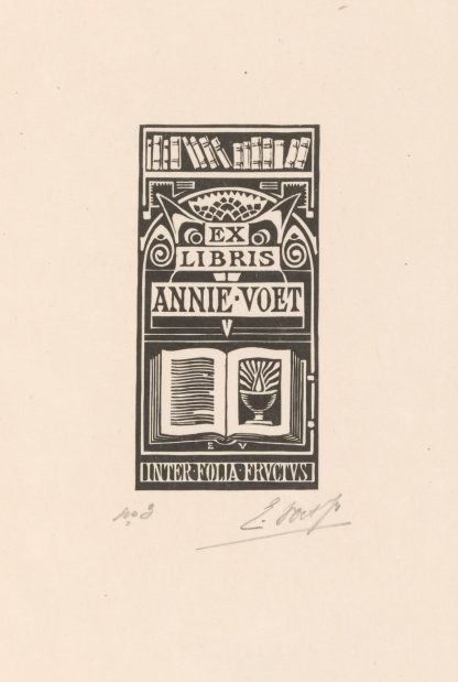 Ex libris van Annie Voet by Elias Voet jr.