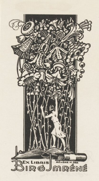 Ex libris van Imréné Biró by Kornél Révész