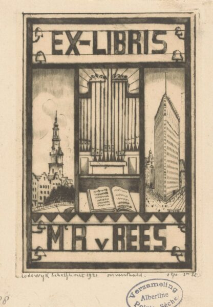 Ex libris van M.A. van Rees by Lodewijk Schelfhout