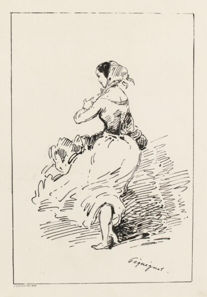 Femme au fichu, vue de dos by Auguste Péquégnot