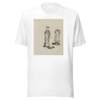 Figure de femme de trois-quart portant un manteau sur robe longue by Anonymous T-Shirt
