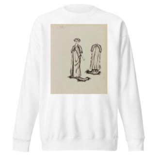 Figure de femme de trois-quart portant un manteau sur robe longue by Anonymous Sweatshirt