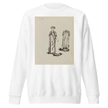 Figure de femme de trois-quart portant un manteau sur robe longue by Anonymous Sweatshirt