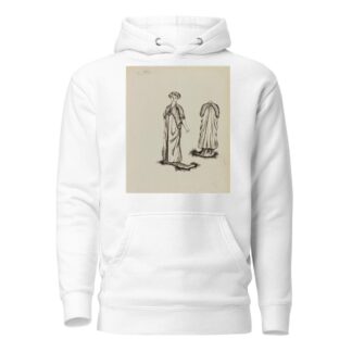 Figure de femme de trois-quart portant un manteau sur robe longue by Anonymous Hoodie