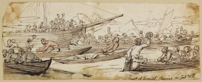 First of August, rowing for coat and breeches by Thomas Rowlandson
