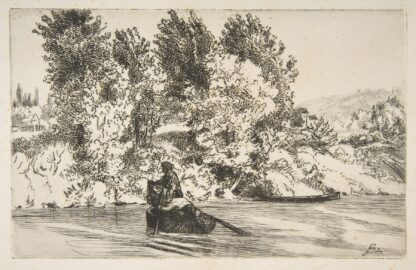 Fisherman with a net by Félix Bracquemond