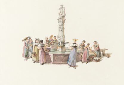 Fontaine sur la place du grand grénie à Berne by Franz Niklaus König