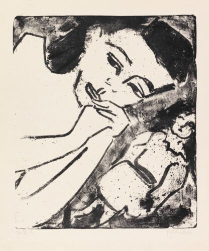 Fränzikopf mit Puppe by Ernst Ludwig Kirchner