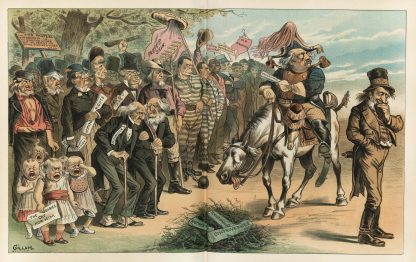 Getting them into line for 1884 by Bernhard Gillam
