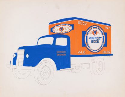 Graphic designs for ‘Ruppert Beer’ and ale truck project by Winold Reiss