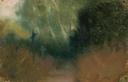 Graveyard at dusk by Czesław Pełczyński