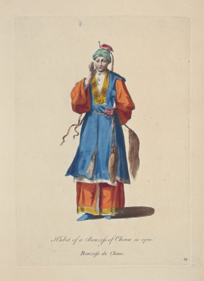Habit of a bonzess of China in 1700. Bonzess de Chine. by Charles Grignion