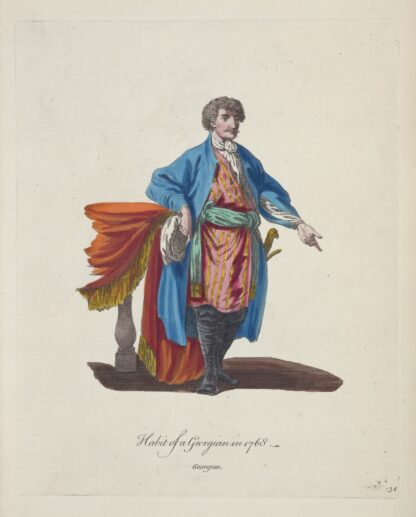 Habit of a Georgian in 1768. Georgien. by Charles Grignion