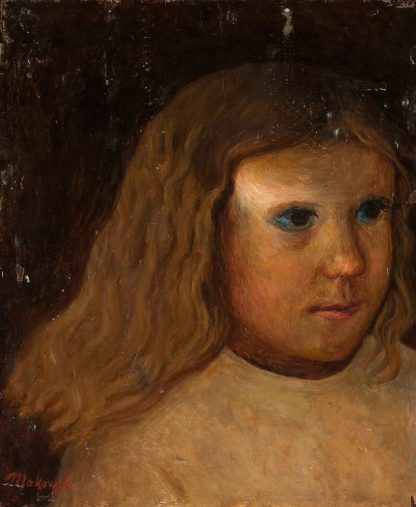 Head of a little girl with unloosed hair by Tadeusz Makowski