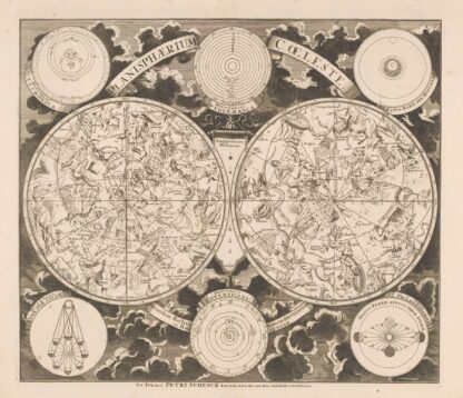 Hemelkaart met de noordelijke en zuidelijke sterrenbeelden Planisphaerium coeleste by Peter Schenk the Elder