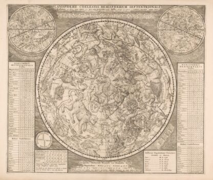 Hemelkaart met de noordelijke sterrenbeelden Planisphaerii coelestis hemisphaerium septentrionale by Peter Schenk the Elder