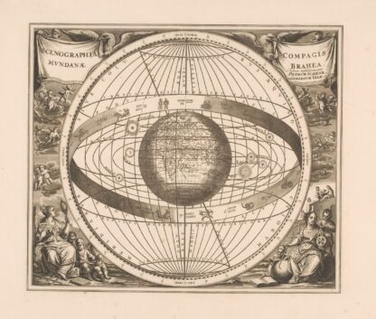 Hemelkaart van het stelsel van Brahe Scenographia compagis mundanae Brahea by Peter Schenk the Elder
