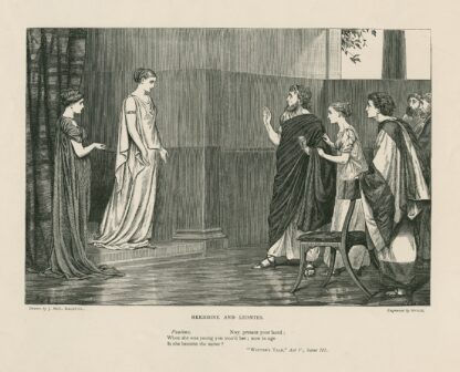 Hermione and Leontes, Paulina; Nay, present your hand, Winter’s tale, act V, scene III by Joseph Swain