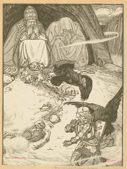 I espied a little before me a cave, where two giants, pope and pagan, dwelt. by George Woolliscroft Rhead