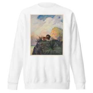I laid me down flat on my belly on the ground, and began to look for the place by N. C. Wyeth Sweatshirt