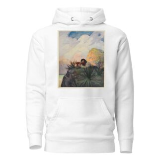 I laid me down flat on my belly on the ground, and began to look for the place by N. C. Wyeth Hoodie
