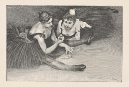 In the greenroom; danseuses playing with ‘osselets’ by Pierre Carrier-Belleuse
