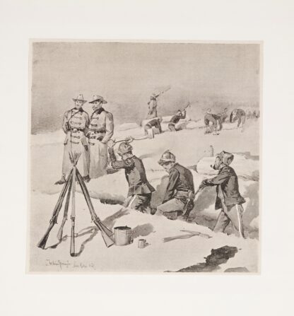 In the trenches at Pine Ridge by Frederic Remington