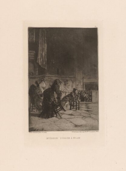Intérieur d’église à Milan by Mosè Bianchi