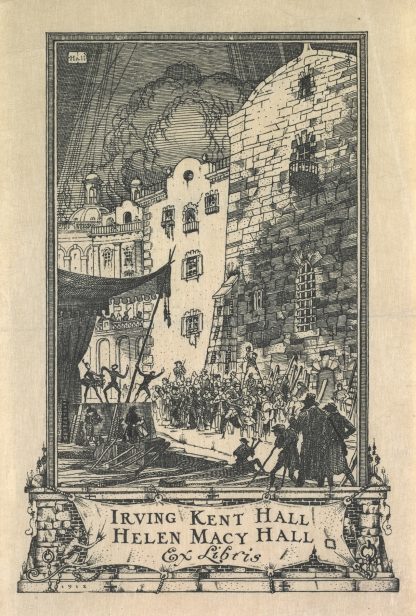 Irving Kent Hall and Mary Kent Hall, Ex Libris inscribed by Frederick Garrison Hall