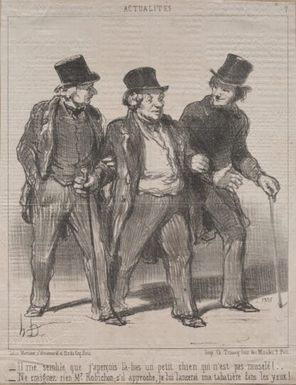 It seems to me that I notice a little dog there that is not muzzled!… by Honoré Daumier