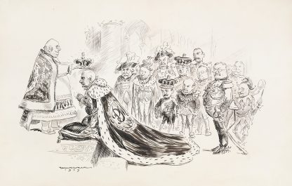 J. Pierpont Morgan is crowned king by a man representing Trusts by William Henry Walker