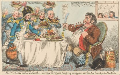 John Bull Taking a Lunch – or Johnny’s Purveyors Pampering His Appetite with Dainties From All Parts of the World by Charles Ansell