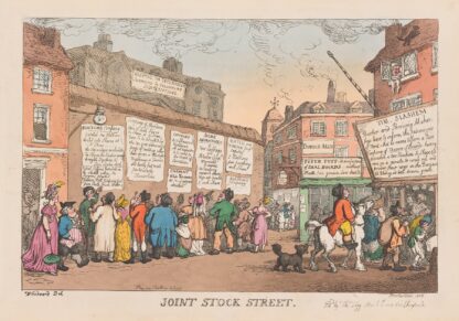Joint stock street by Thomas Rowlandson
