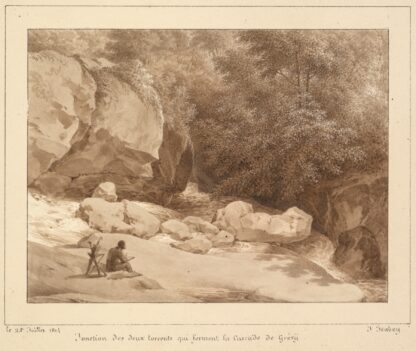 Jonction des deux torrents qui forment la Cascade de Grésy by Jean-Baptiste Isabey