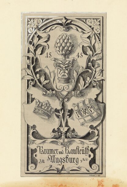 Kramer und Kaufleuth zu Augsburg, Vorlagenzeichnung für ‘Allegorien und Embleme’ by Franz von Stuck