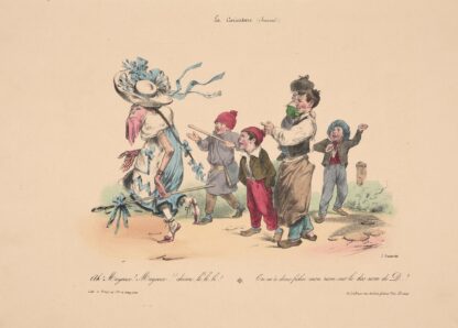La Caricature; Ah! Mayeux! Mayeux!! Chian li li li! On m’a donc fichu mon nom sur le dos nom de D . . . !. by J. J. Granville