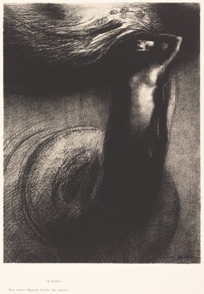La Mort; Mon ironie depasse toutes les autres! by Odilon Redon