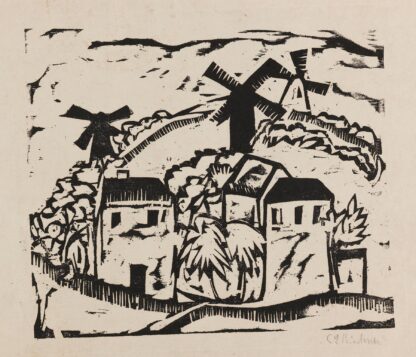 Landschaft mit Windmühlen by Ernst Ludwig Kirchner