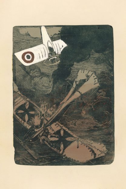 Le fin d’un Taube, bombardements de Paris, 1915 by Maurice Busset