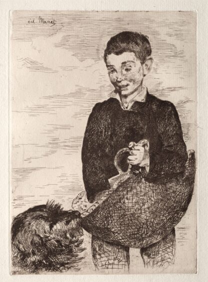 Le gamin au chien, avec le cabas by Édouard Manet