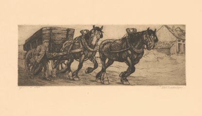 Le tombereau by Constant Eugène de Busschere