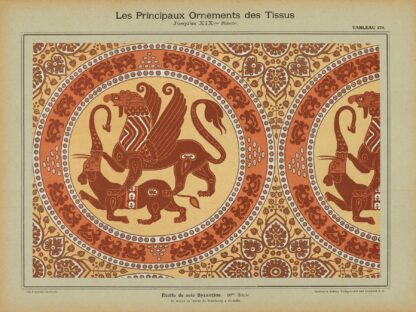 Les principaux ornaments des tissus jusqu’au XIXme siècle Pl.08 by Friedrich Fischbach