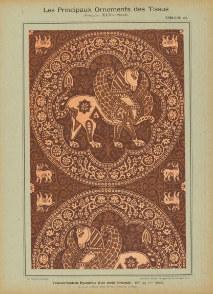 Les principaux ornaments des tissus jusqu’au XIXme siècle Pl.14 by Friedrich Fischbach