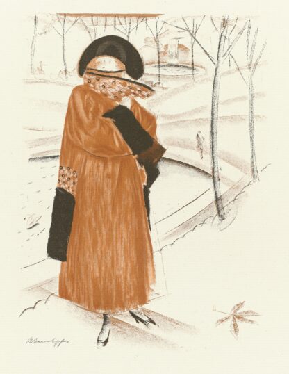 L’Heure du rendez-vous ; Manteau d’après-midi, de Paul Poiret by Alexandre Jacovleff