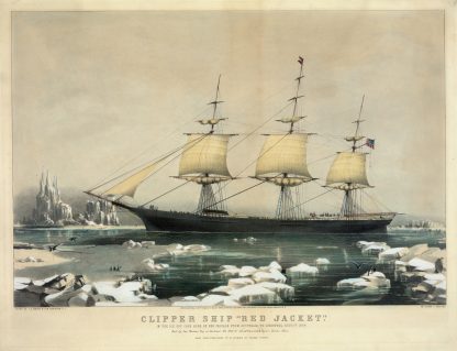 lipper ship ‘Red Jacket’; In the ice off Cape Horn, on her passage from Australia, to Liverpool, August 1854 by Currier & Ives.